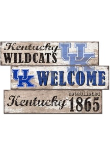 Kentucky Wildcats Welcome 3 Plank Sign