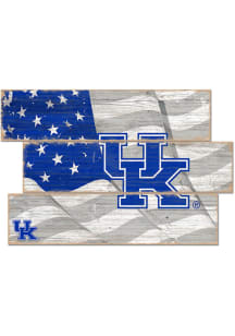 Kentucky Wildcats Flag 3 Plank Sign