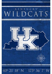 Kentucky Wildcats Coordinates 17x26 Sign