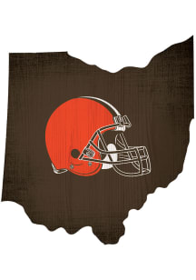Cleveland Browns State Shape Color Sign