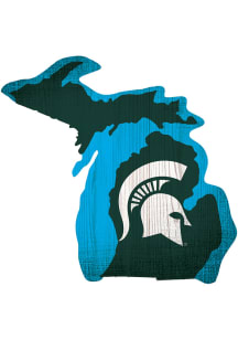 Michigan State Spartans State Shape Color Sign