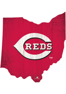 Cincinnati Reds State Shape Color Sign