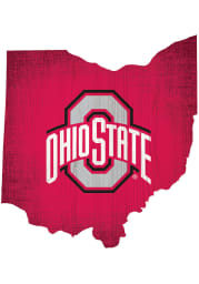 Ohio State Buckeyes State Shape Color Sign