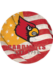 Louisville Cardinals 24in Flag Circle Sign