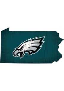 Philadelphia Eagles Retro State Shape Color Sign