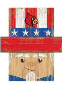 Louisville Cardinals Patriotic Head 6x5 Sign