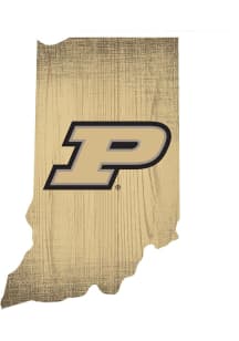 Gold Purdue Boilermakers State Shape Color Sign