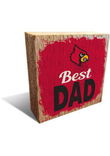 Louisville Cardinals Best Dad Block Sign