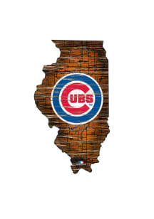 Chicago Cubs Distressed State 24 Inch Sign