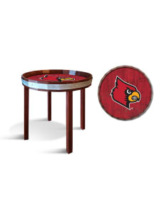 Louisville Cardinals 24 Inch Barrel Top Side Red End Table