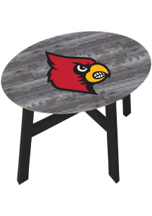 Louisville Cardinals Logo Heritage Side Red End Table