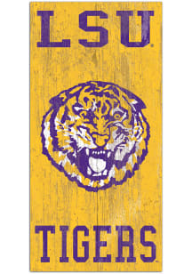 LSU Tigers Heritage Logo 6x12 Sign