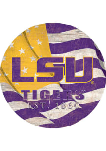 LSU Tigers 24in Flag Circle Sign