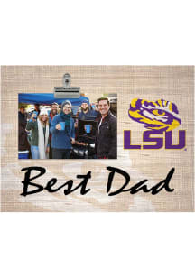 LSU Tigers Best Dad Burlap Clip Picture Frame
