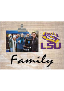 LSU Tigers Family Burlap Clip Picture Frame