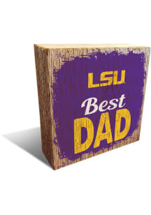 LSU Tigers Best Dad Block Sign