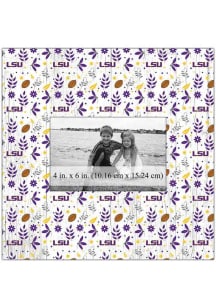 LSU Tigers Floral Pattern Picture Frame
