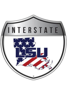 LSU Tigers Patriotic Interstate Metal Sign