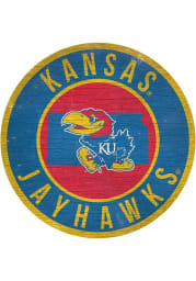 Kansas Jayhawks State Circle Sign