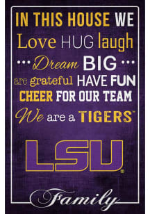 LSU Tigers In This House 17x26 Sign