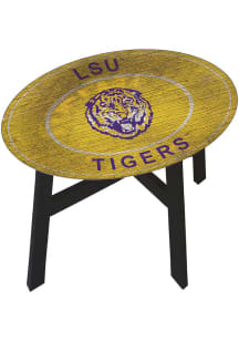 LSU Tigers Logo Heritage Side Purple End Table