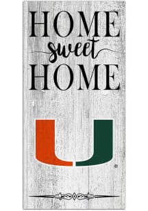 Miami Hurricanes Home Sweet Home Whitewashed Sign