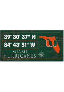 Miami Hurricanes Horizontal Coordinate Sign