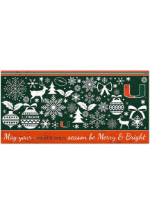 Miami Hurricanes Merry and Bright Sign