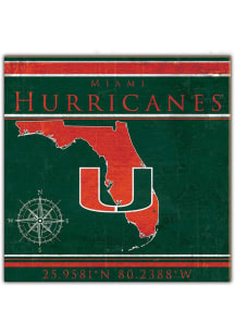 Miami Hurricanes Coordinates Sign