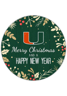 Miami Hurricanes Merry Christmas and New Year Circle Sign
