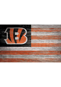 Cincinnati Bengals Distressed Flag 11x19 Sign