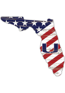 Miami Hurricanes 12 Inch USA State Cutout Sign