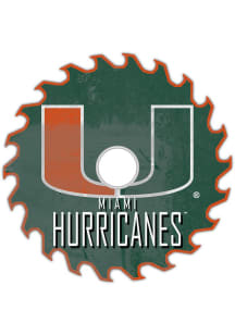 Miami Hurricanes Rust Circular Saw Sign