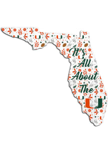 Miami Hurricanes Floral State Sign