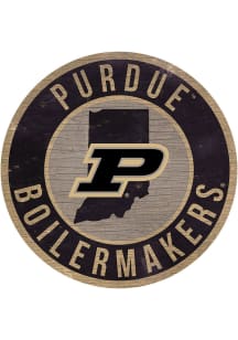 Gold Purdue Boilermakers State Circle Sign Sign