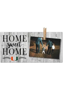 Miami Hurricanes Home Sweet Home Clothespin Picture Frame