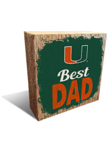 Miami Hurricanes Best Dad Block Sign