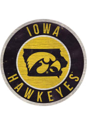 Iowa Hawkeyes State Circle Sign Sign