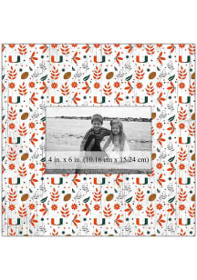 Miami Hurricanes Floral Pattern Picture Frame