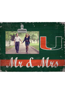 Miami Hurricanes Mr and Mrs Clip Picture Frame