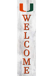 Miami Hurricanes 24 Inch Welcome Leaner Sign
