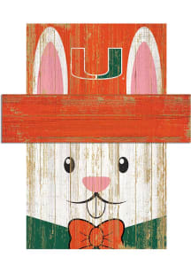 Miami Hurricanes Easter Bunny Head Sign