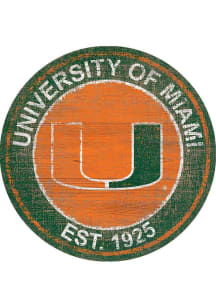 Miami Hurricanes Round Heritage Logo Sign