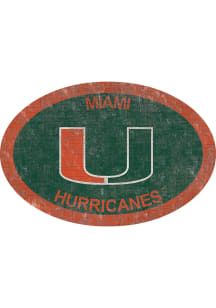 Miami Hurricanes 46 Inch Oval Team Sign