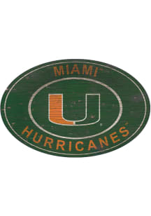 Miami Hurricanes 46 Inch Heritage Oval Sign
