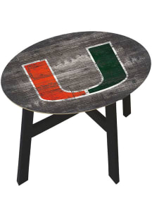 Miami Hurricanes Logo Heritage Side Orange End Table