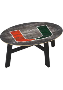 Miami Hurricanes Distressed Wood Orange Coffee Table