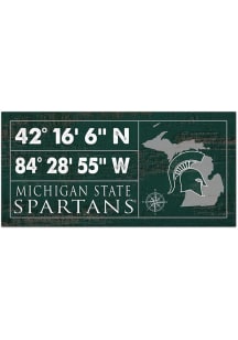 Michigan State Spartans Horizontal Coordinate Sign