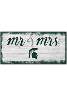 Michigan State Spartans Script Mr and Mrs Sign