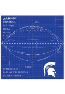 Michigan State Spartans Ball Blueprint Sign